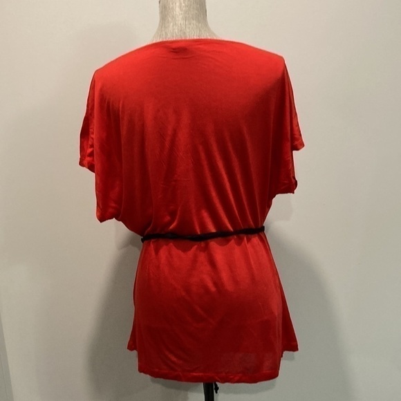 H&M Red Draped Cowl Neck Sleeveless Modal Top Large - Picture 6 of 8